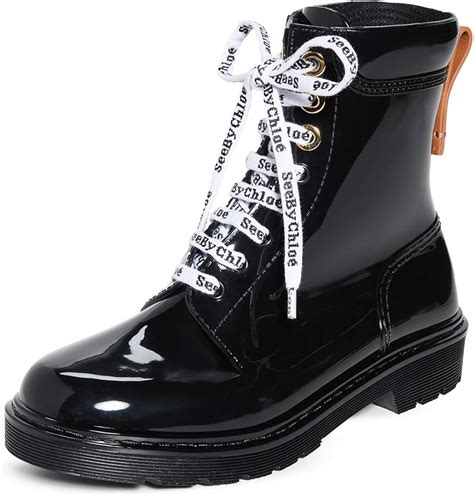 See by Chloe Women's Florrie Lace Up Rain Boots.